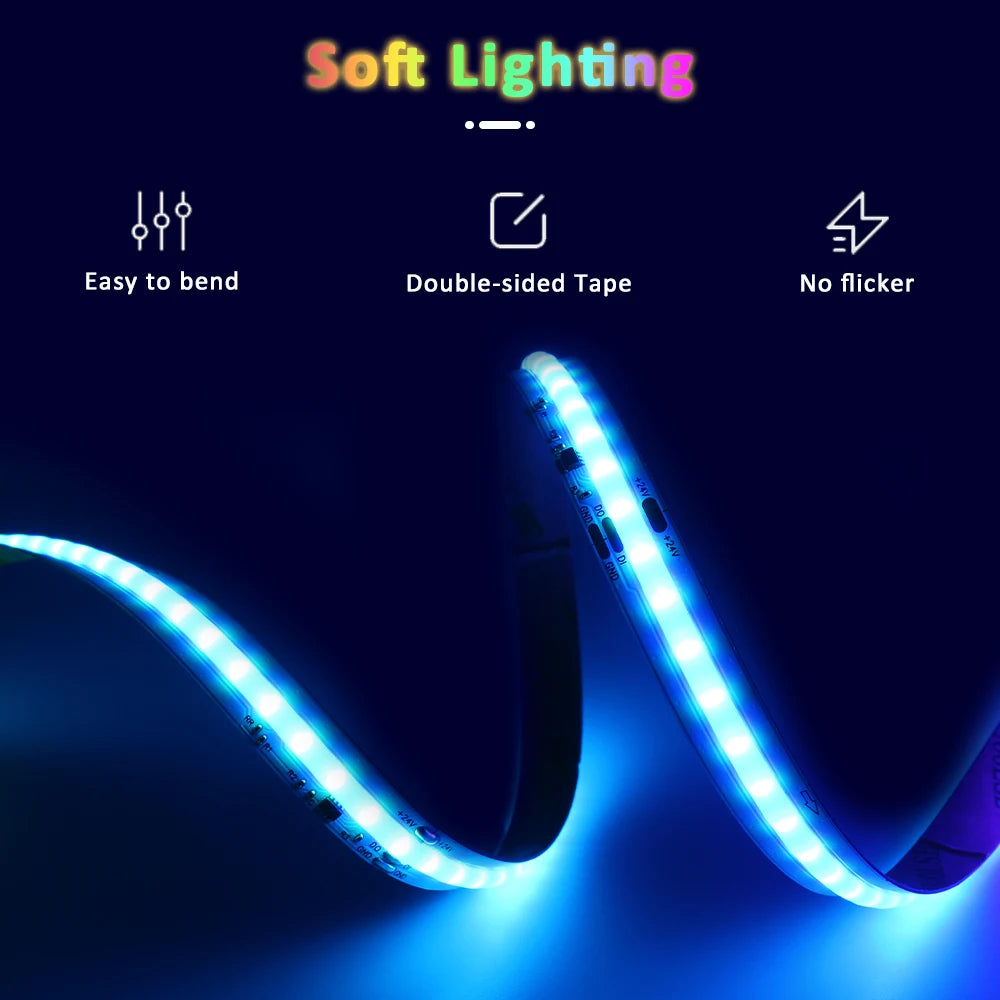 Bandă LED Inteligentă MagicMood – Tehnologie COB cu Lumină Continuă și Efecte RGBIC