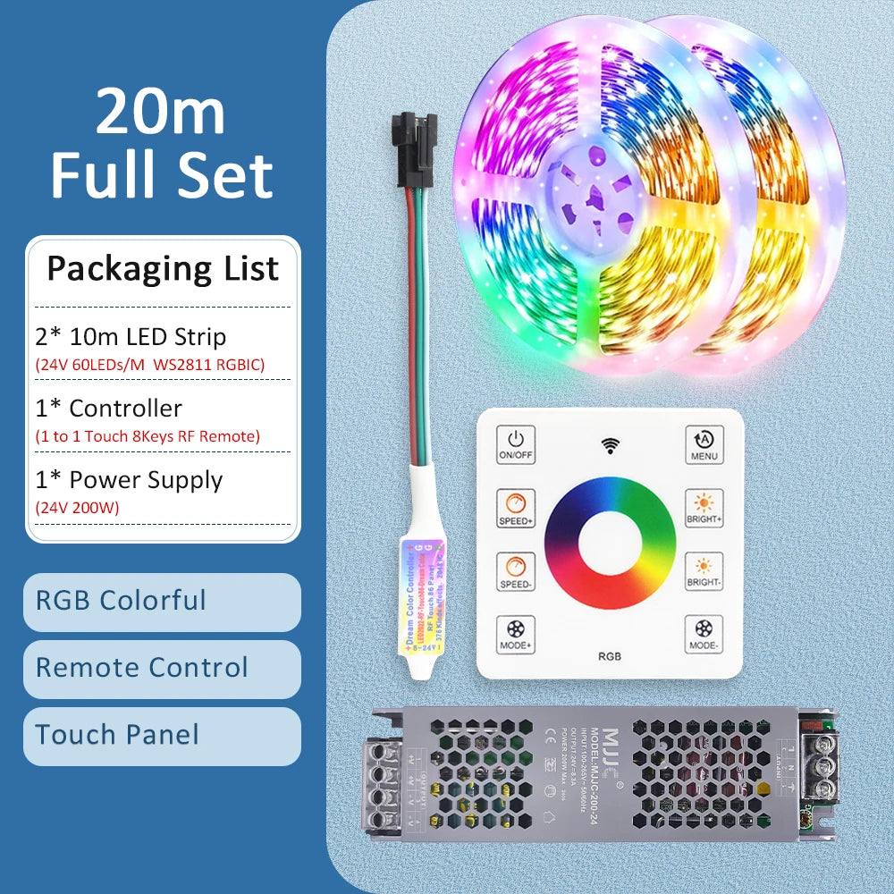 Bandă LED Inteligentă MagicFlow – Efect de Apă și Culori RGBIC”