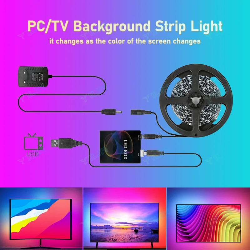 Sistem Ambient LED Smart – Sincronizare Culori TV & PC