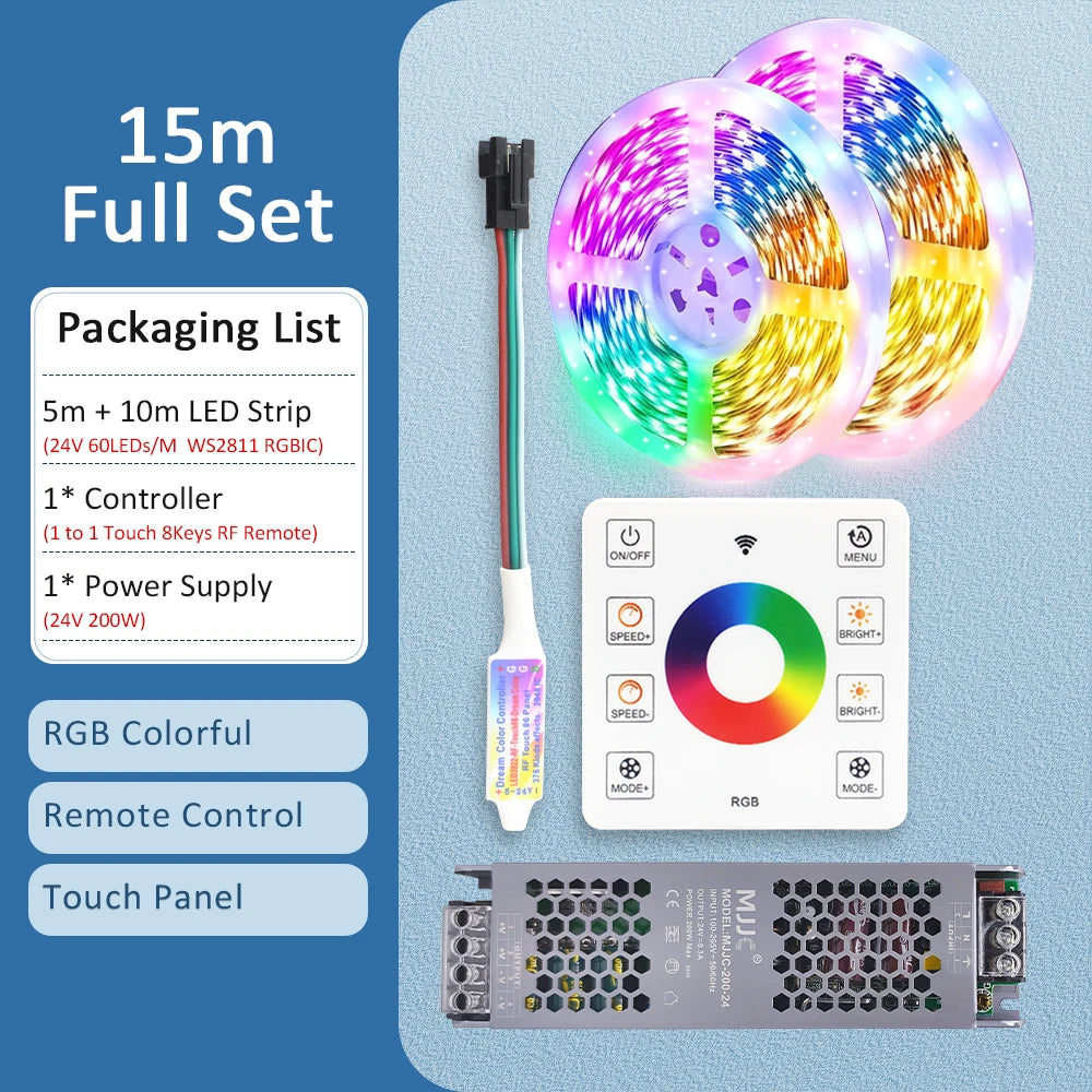 Bandă LED Inteligentă MagicFlow – Efect de Apă și Culori RGBIC”