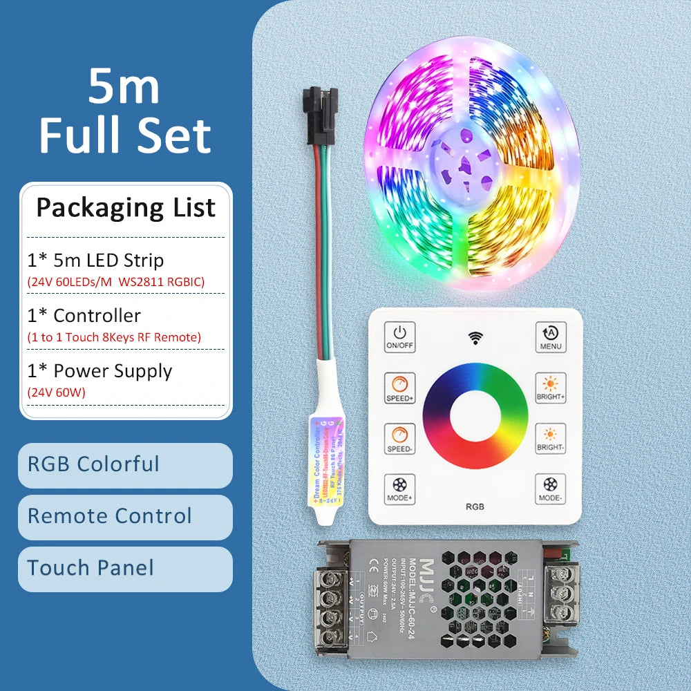 Bandă LED Inteligentă MagicFlow – Efect de Apă și Culori RGBIC”