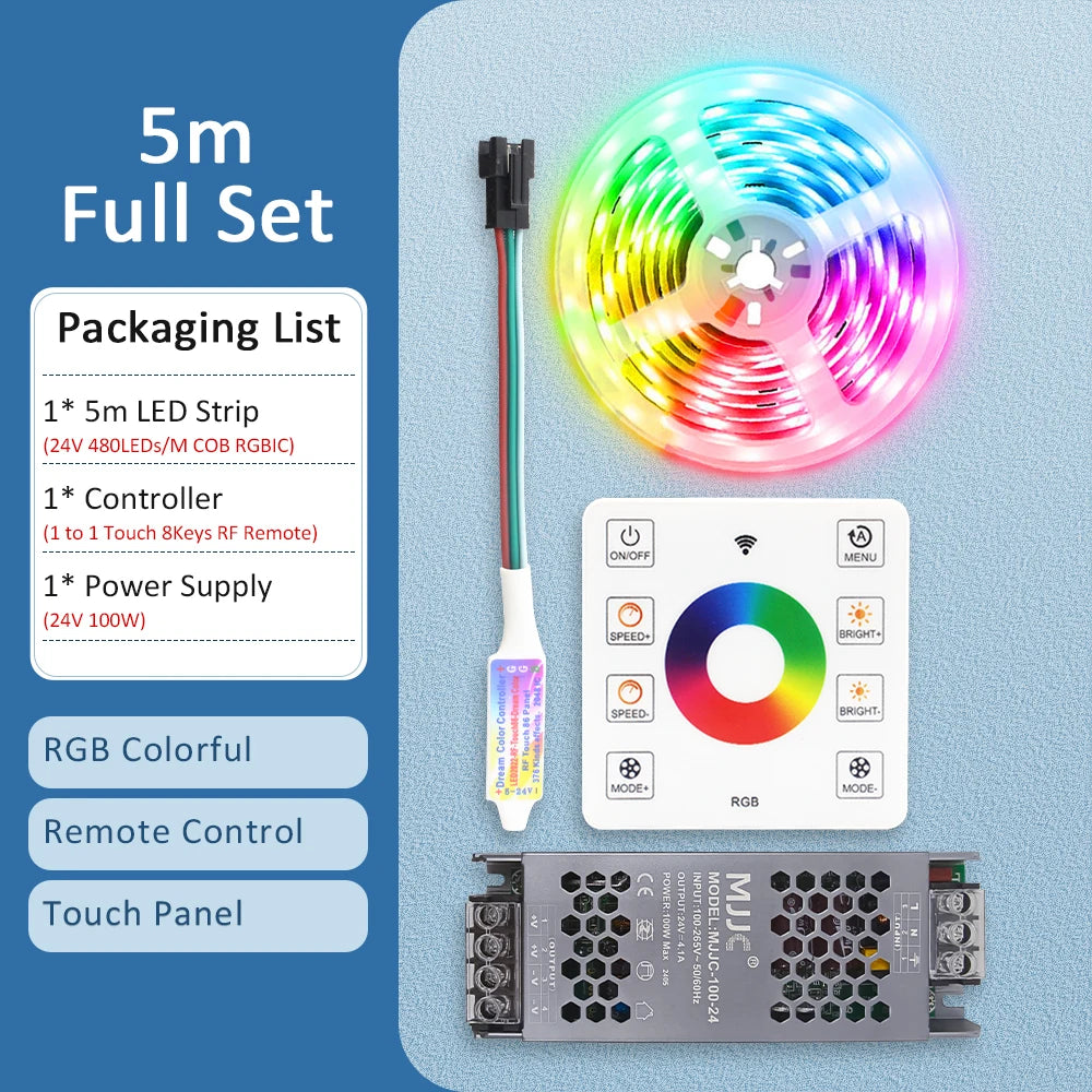 Bandă LED Inteligentă MagicMood – Tehnologie COB cu Lumină Continuă și Efecte RGBIC