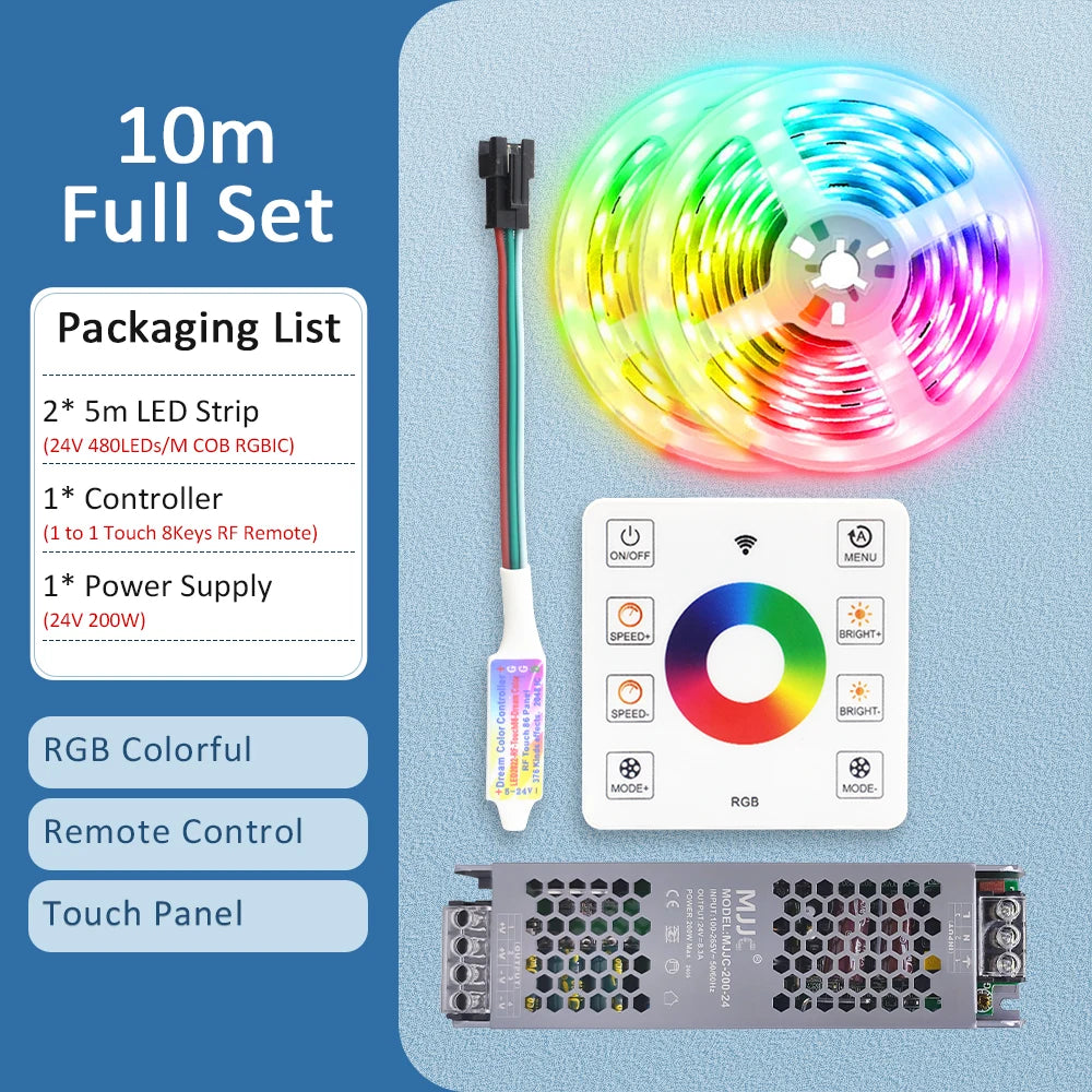 Bandă LED Inteligentă MagicMood – Tehnologie COB cu Lumină Continuă și Efecte RGBIC